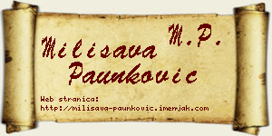 Milisava Paunković vizit kartica